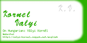 kornel valyi business card