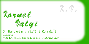 kornel valyi business card